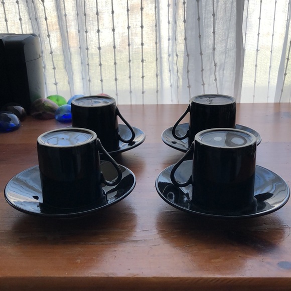 Coffee Cups & Saucers Mugs Espresso Shot Glasses Set of 4 - Picture 6 of 6